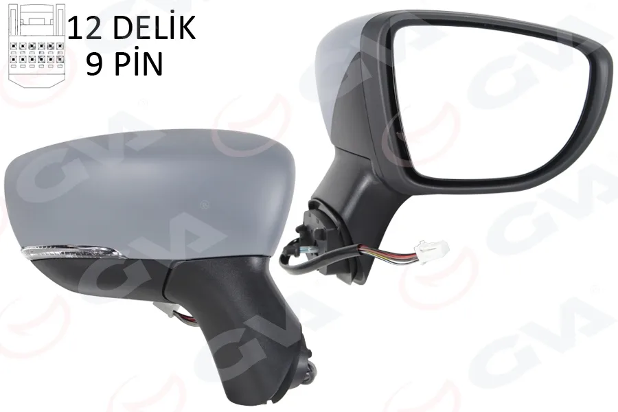 Diş Dikiz Aynası Sağ Elektrikli Isıtmalı Sinyalli Sensörlü Astarlı Konveks Captur 2017