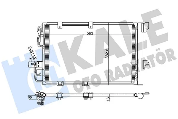 Klima Radyatörü Kondenseri ASTRA G - Zafira 1.2 16V-1.4 16V-1.6 16V-1.8-2.0 16V Al / Al 573X383X16