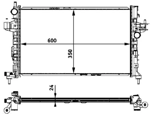 Radyatör Corsa C - COMBO - TIGRA 1.3 CDTI-1.7 CDTI Ac Mek 600X350X24