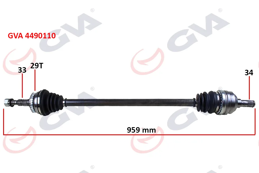 Komple Aks Sağ Vectra B 1.6İ-1.8İ-2.0İ 1995-2003 ABS Li 29 Diş 959MM