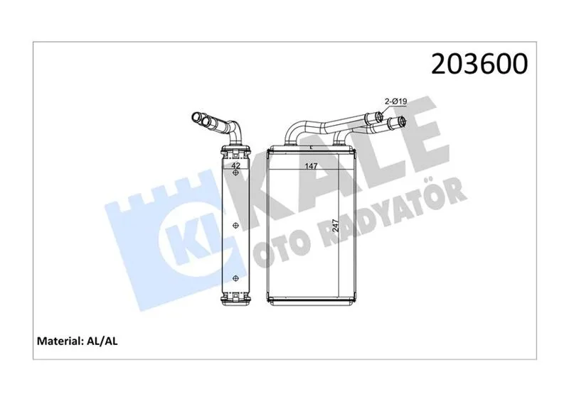 Kalorifer Radyatoru TRANSIT V347 2.2TDCI 2.4TDCI 3.2TDCI Klımasız 2006