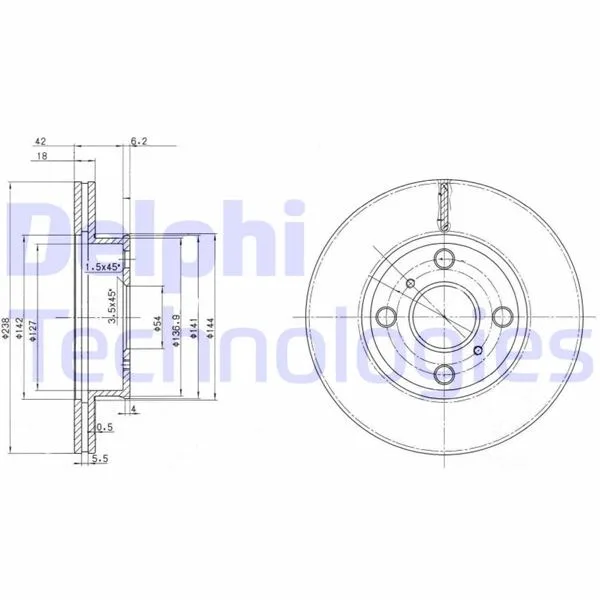 Ön Fren Diski Hava Kanallı Toyota COROLLA 1.3L 2E EE100 1995-1998 1.6L 4A - F AE92 1988-1992 238 Çap X 4 Bijon - Takım Disk Fiyatıdır
