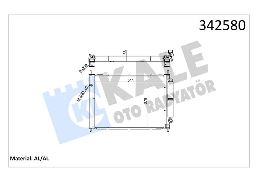 Radyatör Kondenser Tüplü Clio 3 - Modus 1.5 DCI Mek Ac 510X382X18 16