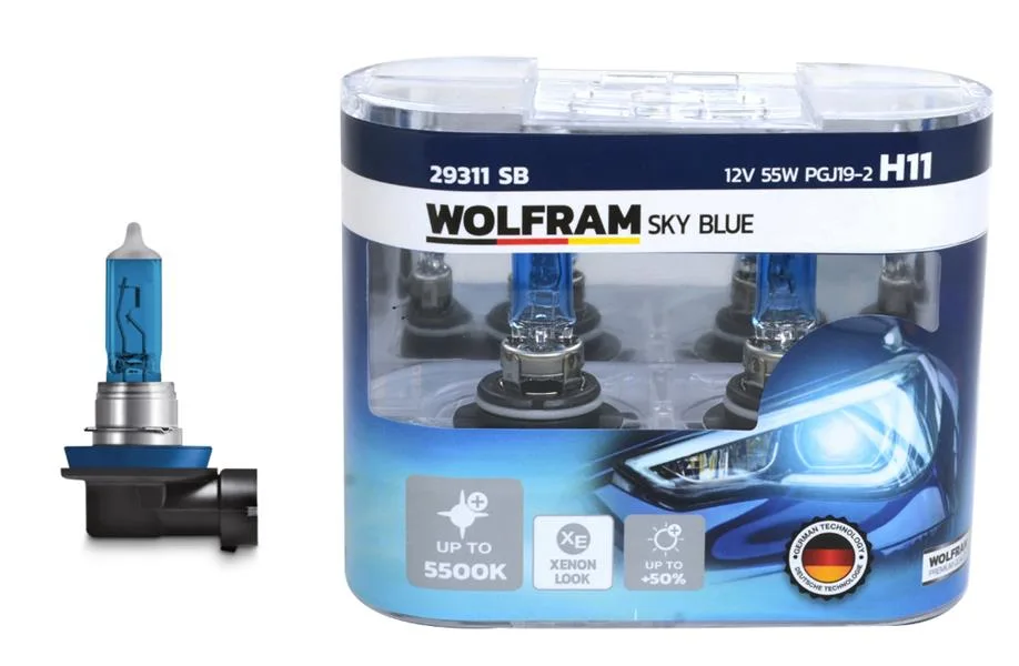 Ampul 12V H11 55 PGJ19-2 SKY Blue Beyaz Işık