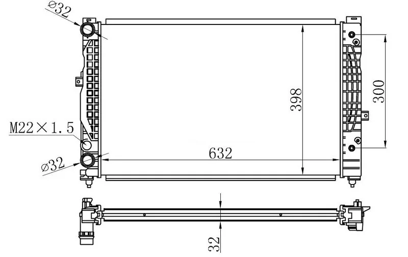 Radyatör Brazing Passat 1996-2000 A4 1995-2001 A6 2000-2005 Adp - Ahl Ac Klimasız Mek Otom 632X398X32