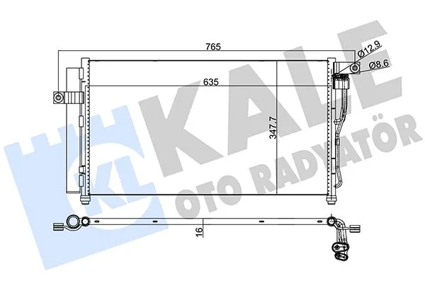 Klima Radyatörü Kondenser Hyundai ACCENT Era 1.4L 1.6L G4EE G4ED Benzinli 2006-2010 635X348X16