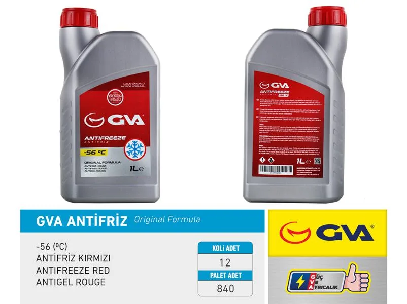 Antifriz 1 LT -56 C Kırmızı Long Life Koli 12 Ad Organık (12 Adet)