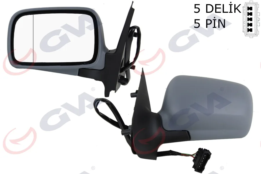 Diş Dikiz Aynası Sol Polo Clasıc 1996 Elektrikli Isıtmalı Astarlı Asferik 5 Fiş VM-184NHEL