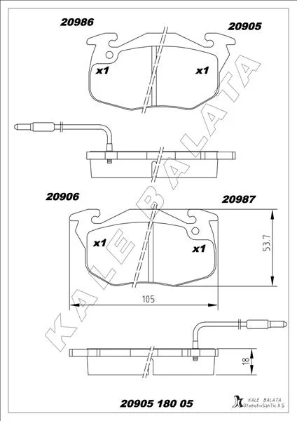 Ön Balata R9-R11-R19 Clio - Exp - P106-P206 GDB327