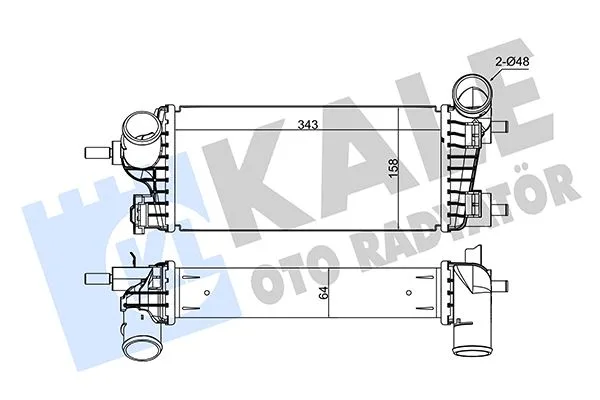 Turbo Radyatörü Ford Focus - Cmax - Connect 2011 1.0 Ecoboost 1.0ECOBOOST Brazing 343X158X64 CV619L440VD