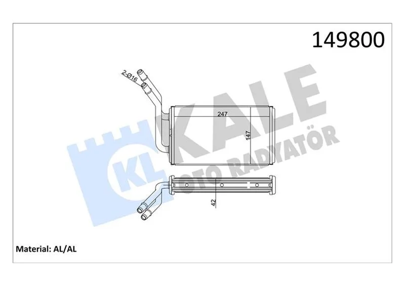 Kalorifer Radyatörü Ford TRANSIT 2001 - Ac Klimasız