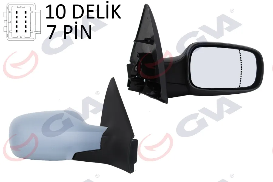Diş Dikiz Aynası Sağ Megane 2002 Elektrikli Isıtmalı Sensörlü Astarlı Asferik 7 Fiş VM-138EHPSR