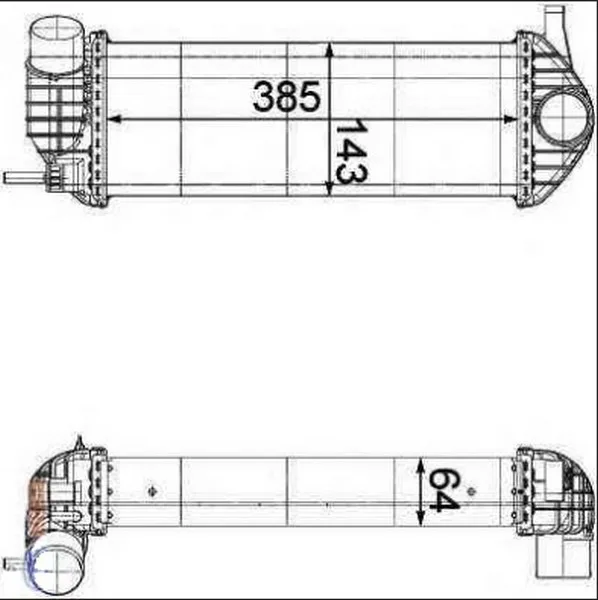 Turbo Radyatörü İntercooler Kangoo 1.5DCI 2008 90-103-110BG 385X143X64 K9K-806-804-808-