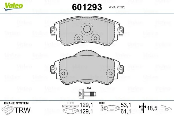 Ön Fren Balatası Citroen C4 B7 1.4 Vti 2009 C4 1.6 HDI 11/2009 DS4 1.6 HDI 1. 4.2011 Fte Kırmızı Kutu
