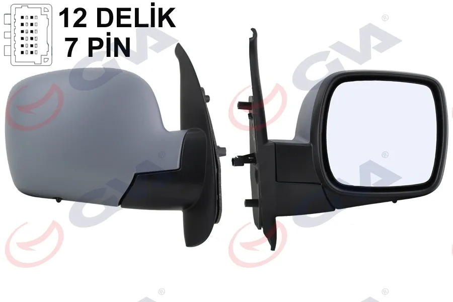 Diş Dikiz Aynası Sağ Kangoo 2008 Elektrikli Isıtmalı Astarlı Sensörlü Konveks VM-6131EHPSR