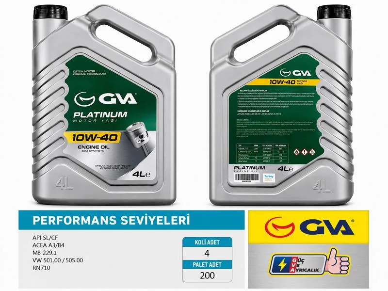 Motor Yağı 10W40 4 LT Platınum Yarı Sentetik API SL / CF (4 Adet)
