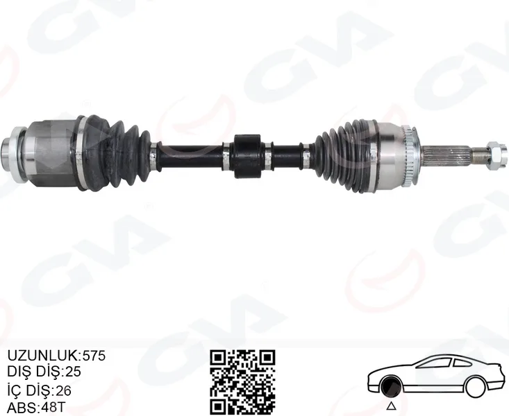 Komple Aks Sağ Getz 1.5 CRDİ 2003-2009 ABS Li 48DİŞ 578MM